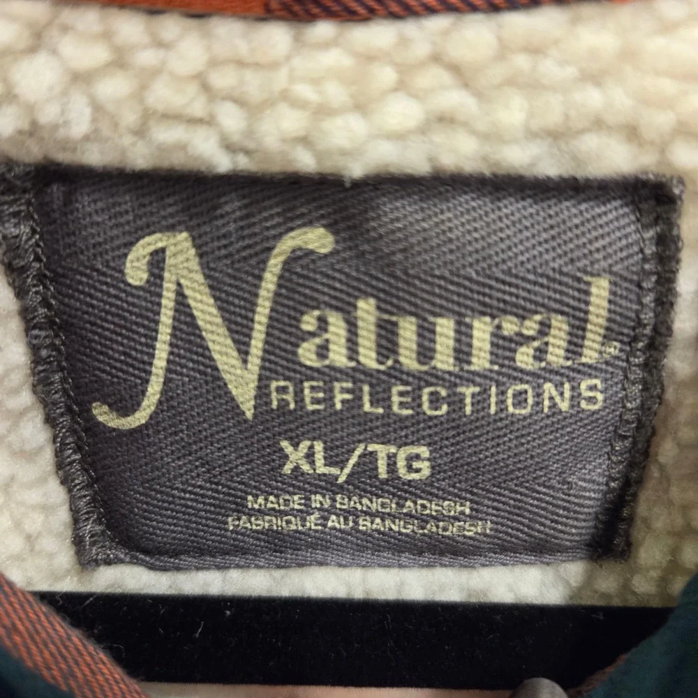 Natural Reflections Sherpa Lined Flannel Shirt Jacket Men's Size XL Workwear